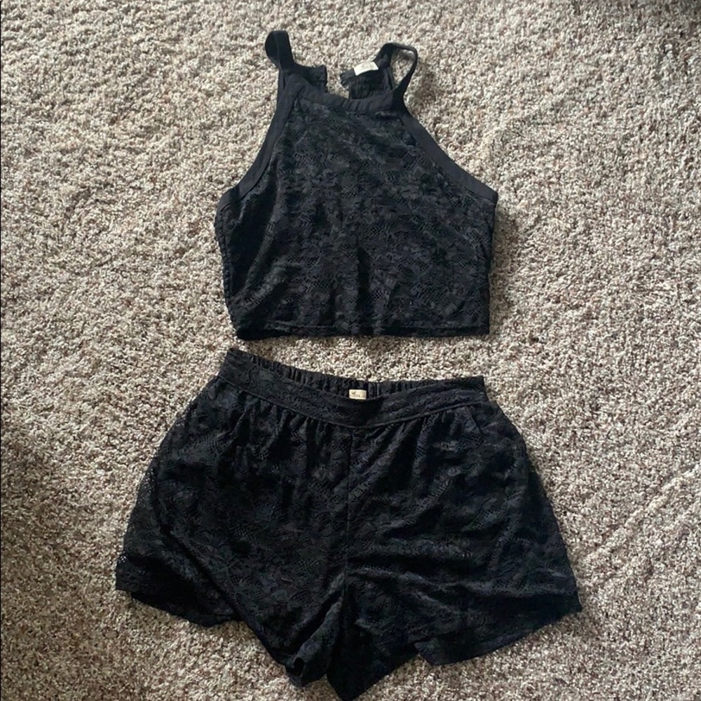 Black Lace Matching Set- Top